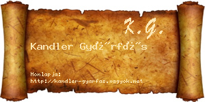 Kandler Gyárfás névjegykártya