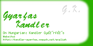 gyarfas kandler business card